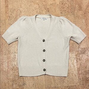 Madewell Cream Short Sleeve Sweater